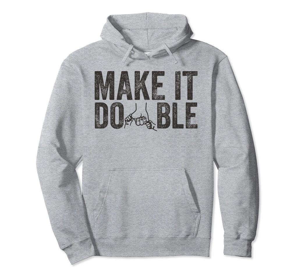 Make It Double Twin Dad New Dad Hoodie - Minimalist Print for Adults - T-Shirt, Sweatshirt, Hoodie