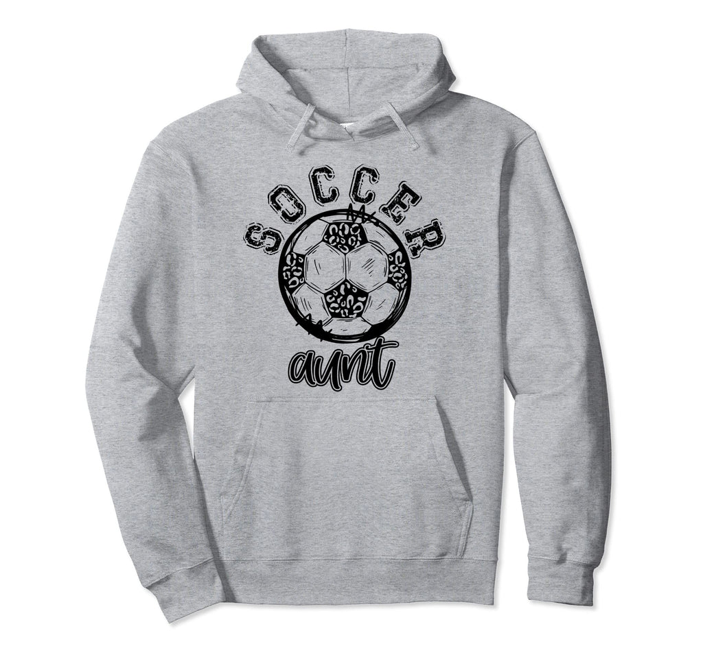 Soccer Aunt Leopard Cheetah Trendy Hoodie - Fun Novelty Design for Adults - T-Shirt, Sweatshirt, Hoodie
