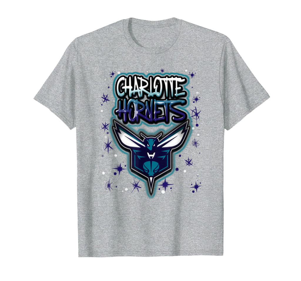 Nba Charlotte Hornets Airbrush T-Shirt - Casual Everyday Wear Men Women - T-Shirt, Sweatshirt, Hoodie