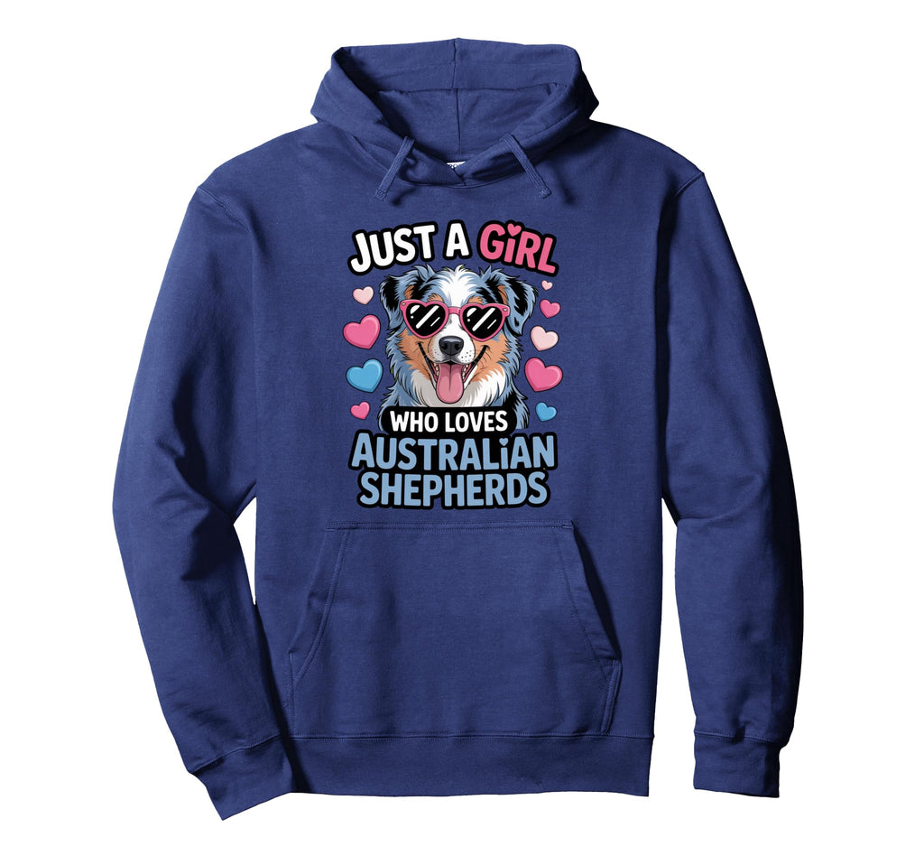 Just Who Loves Australian Shepherds Hoodie - Fun Novelty Design for Adults - T-Shirt, Sweatshirt, Hoodie
