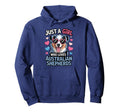Just Who Loves Australian Shepherds Hoodie - Fun Novelty Design for Adults - T-Shirt, Sweatshirt, Hoodie