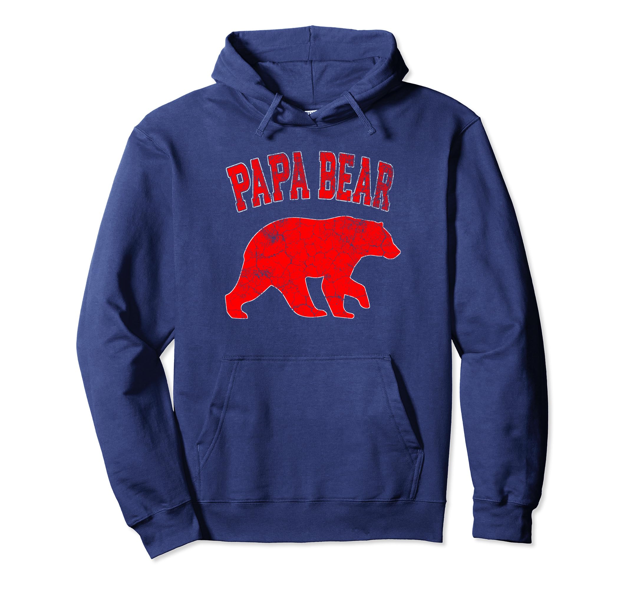 Papa Bear Red Navy Blue Father Hoodie - Casual Everyday Wear for Adults - T-Shirt, Sweatshirt, Hoodie