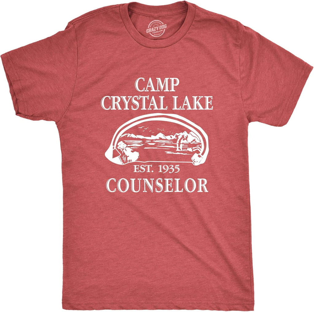 Crazy Dog Mens Camp Crystal Lake 1980 Vintage Camping - Adult & Kids T-Shirts, Sweatshirts & Hoodies apparel design preview 1