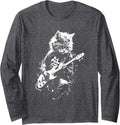 Distressed Cat Playing Guitar Punk Rock Roll Vintage - Adult & Kids T-Shirts, Sweatshirts & Hoodies apparel design preview 1