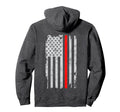 Thin Red Line American Flag Patriot Hoodie - Aesthetic Graphic Unisex - T-Shirt, Sweatshirt, Hoodie