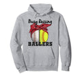 Busy Raising Ballers Softball Baseball Mom Hoodie - Trendy Graphic Unisex - T-Shirt, Sweatshirt, Hoodie