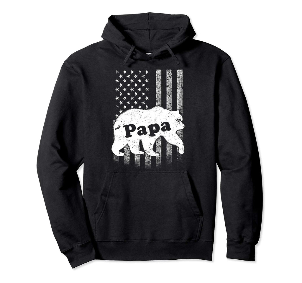 Mens Papa Bear Usa American Flag Gift Hoodie - Unique Graphic Men Women - T-Shirt, Sweatshirt, Hoodie