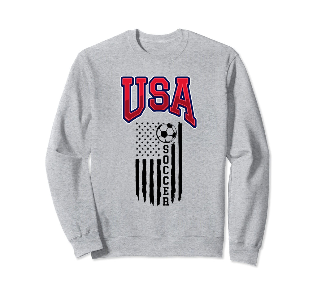 Grunge Aesthetic Usa Flag Soccer Sweatshirt - Novelty Apparel for Adults - T-Shirt, Sweatshirt, Hoodie
