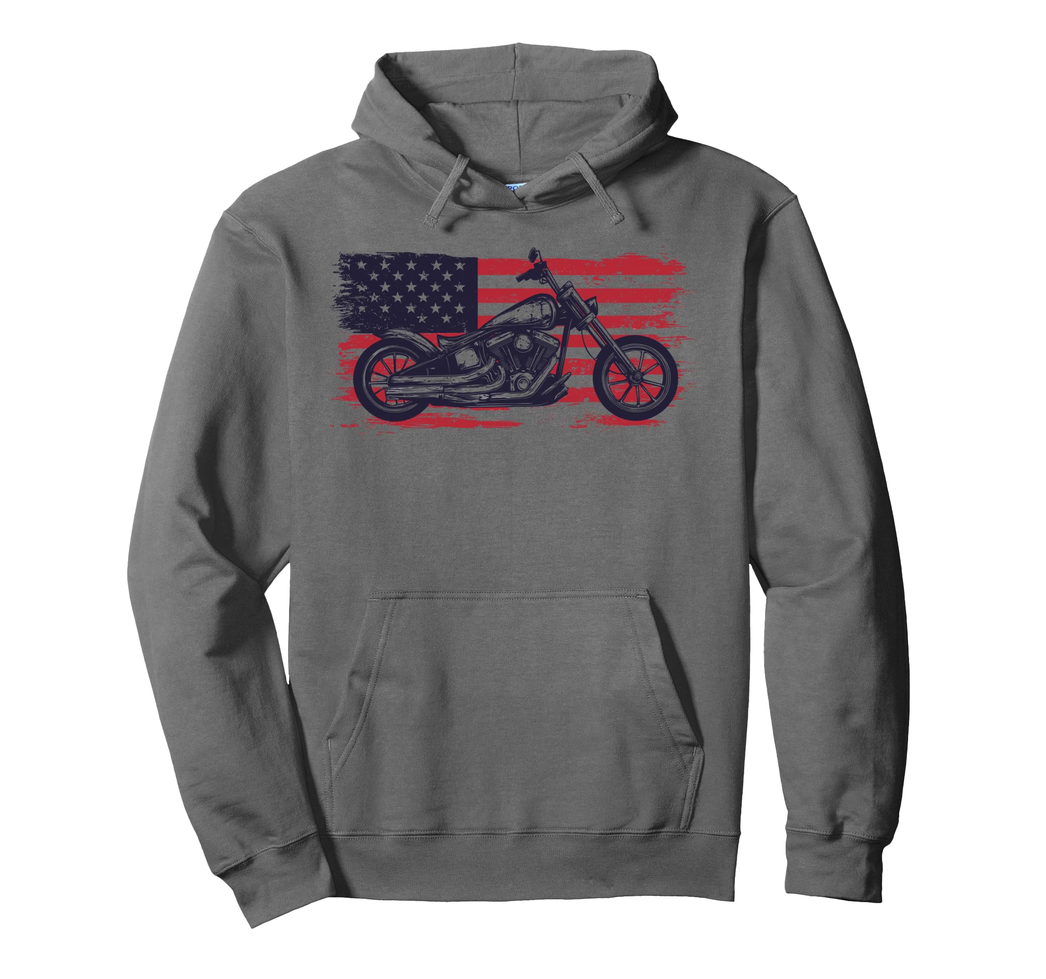 Motorcycle Biker Motorcycle Us Flag Hoodie - Streetwear Style for Adults - T-Shirt, Sweatshirt, Hoodie