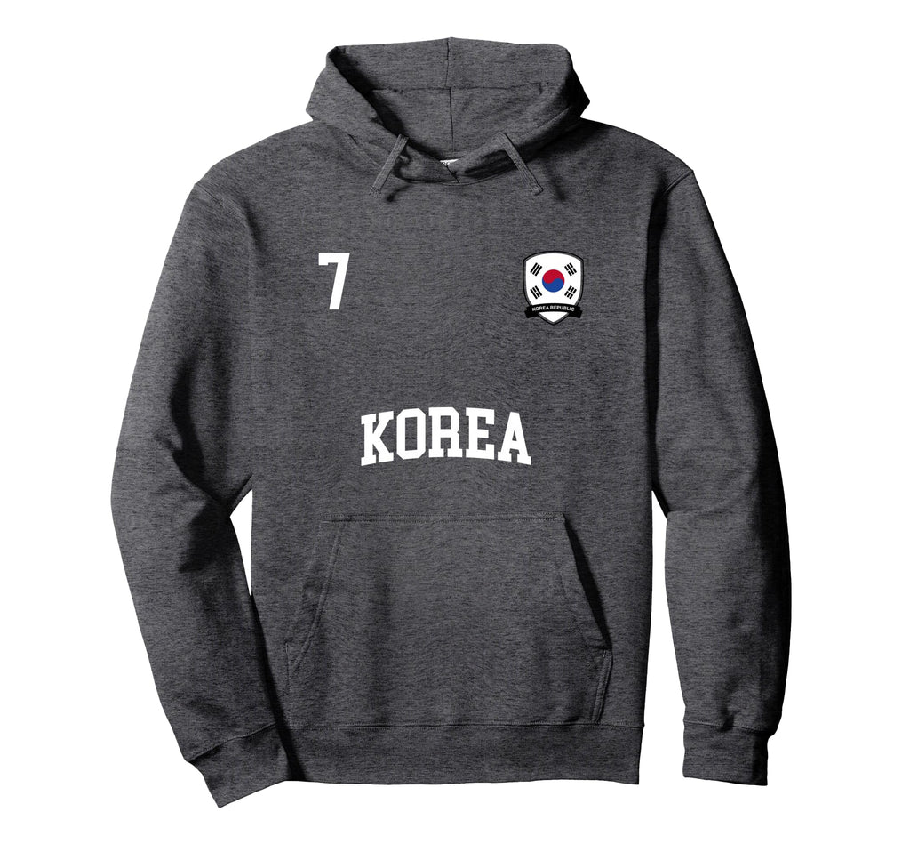 Korea Team Sports Number 7 Soccer Hoodie - Custom Art Print for Adults - T-Shirt, Sweatshirt, Hoodie