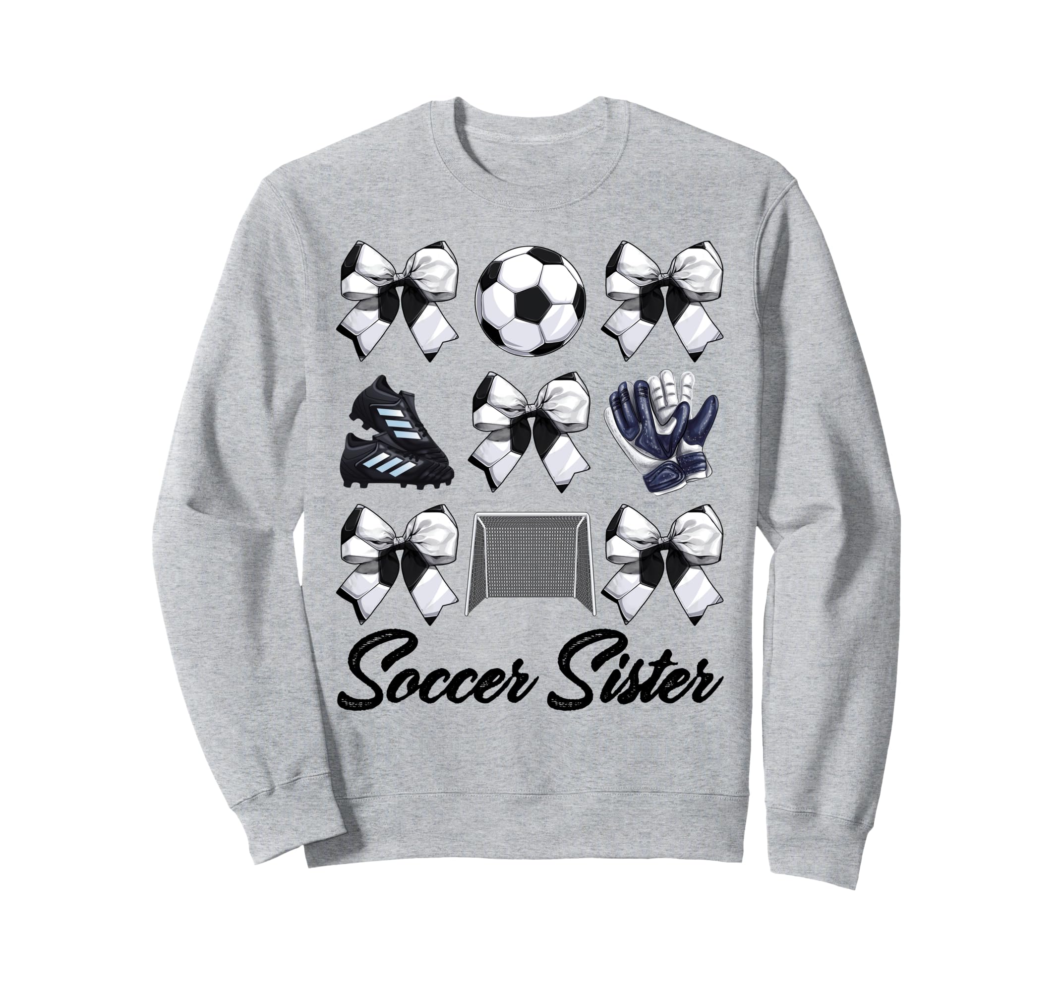 Soccer Sister Bow Soccer Mom Sweatshirt - Minimalist Print for Adults - T-Shirt, Sweatshirt, Hoodie