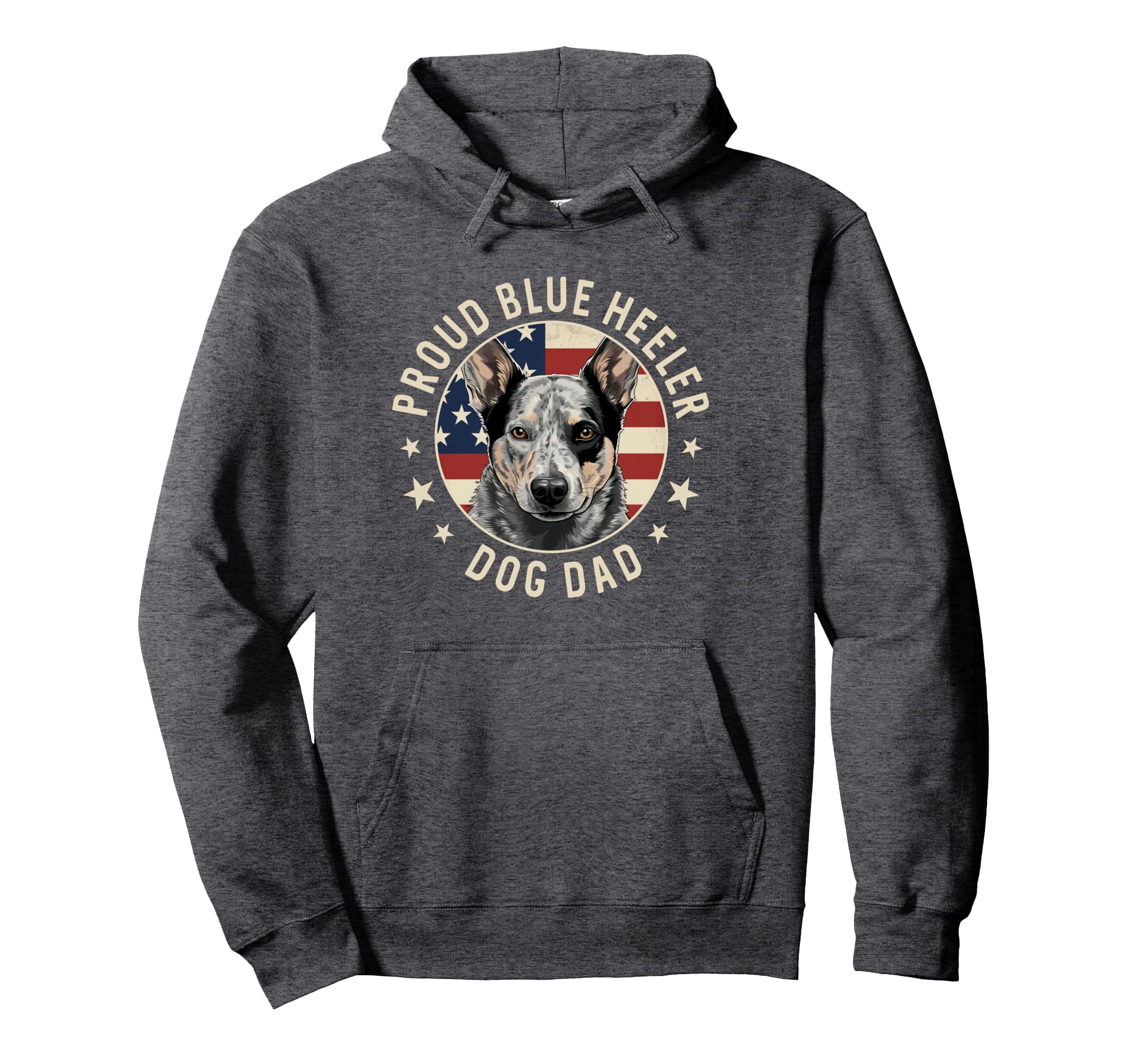 Australian Cattle Dog American Flag Proud Hoodie - Graphic Print Men Women - T-Shirt, Sweatshirt, Hoodie