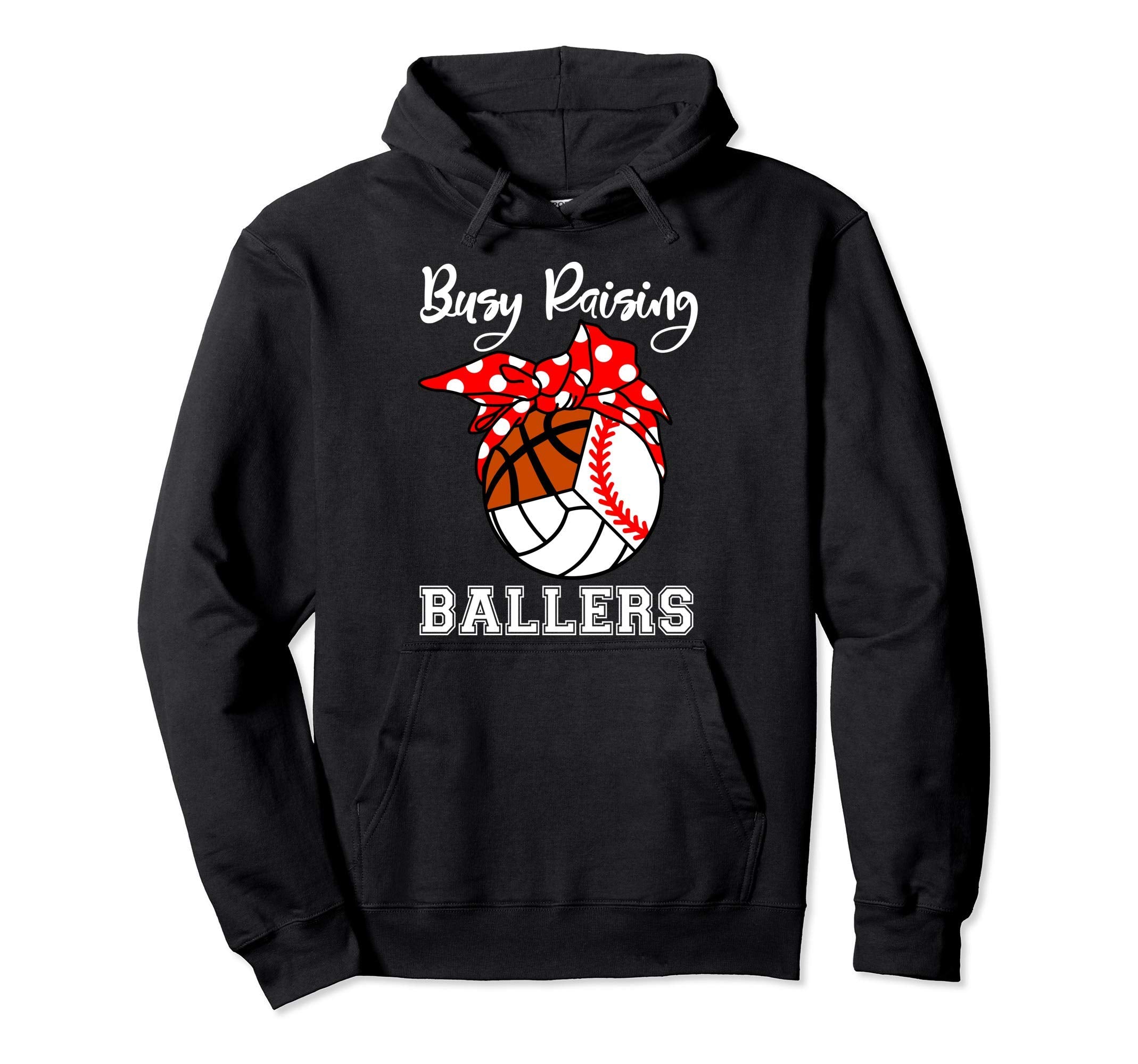 Busy Raising Ballers Baseball Hoodie - Casual Everyday Wear Men Women - T-Shirt, Sweatshirt, Hoodie