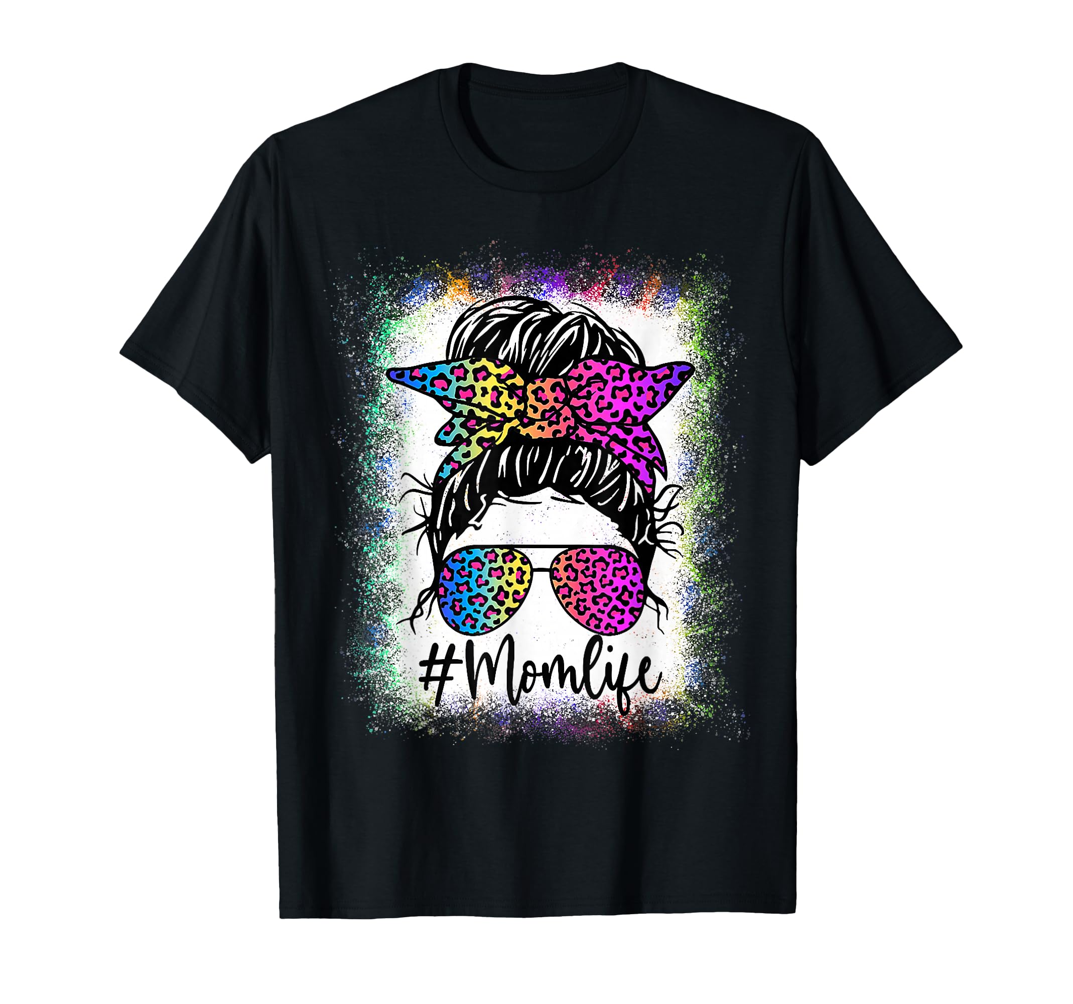 Womens Mom Life Bleached Rainbow T-Shirt - Casual Everyday Wear for Adults - T-Shirt, Sweatshirt, Hoodie