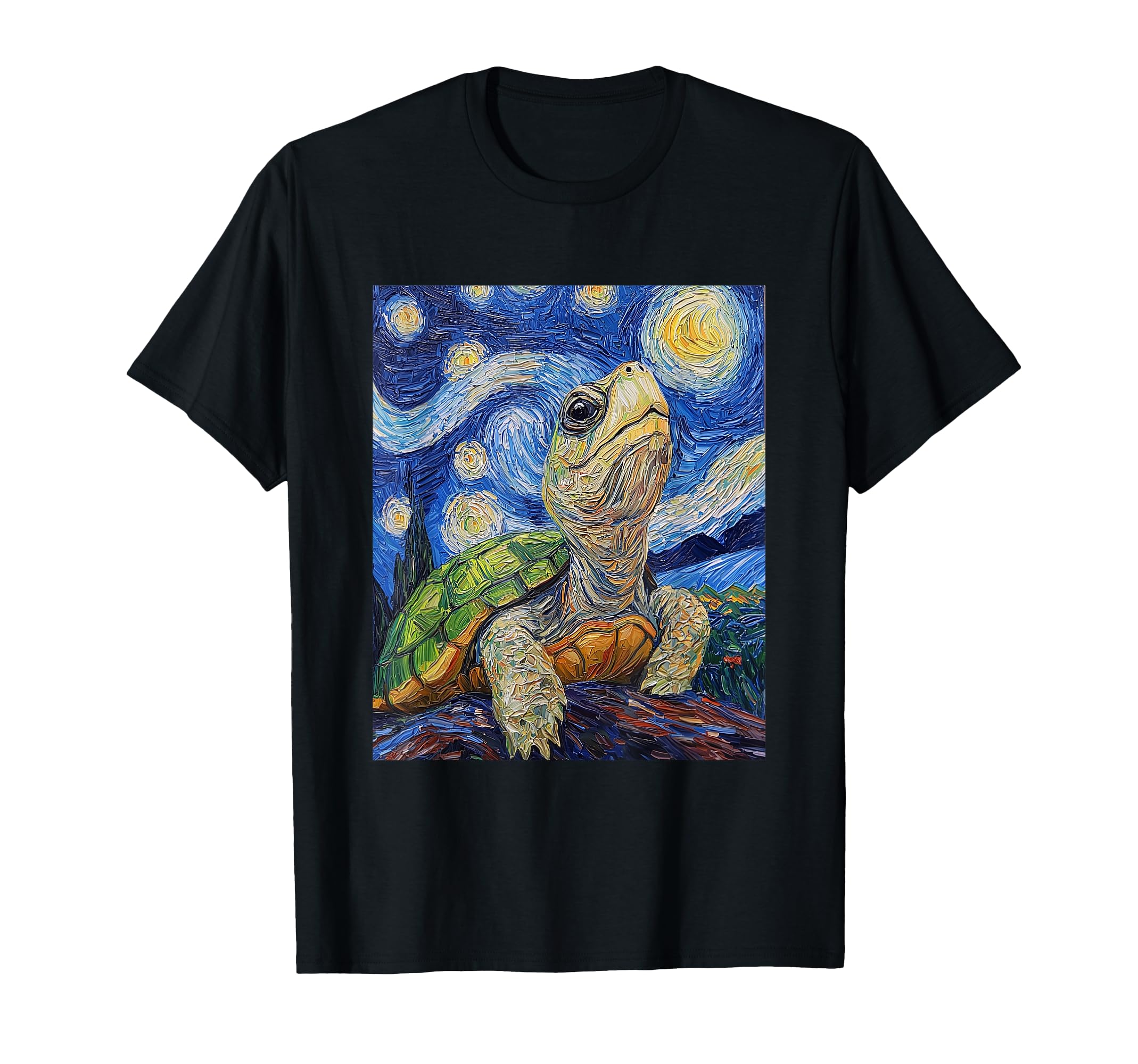 Turtle Tortoise Van Gogh Starry Night T-Shirt - Novelty Apparel for Adults - T-Shirt, Sweatshirt, Hoodie