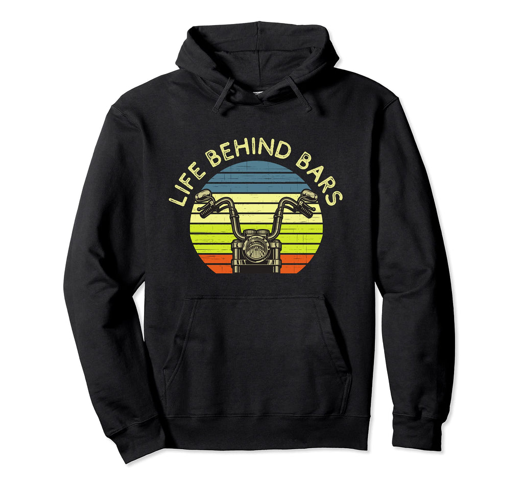 Life Behind Bars Funny Motorcycle Rider Hoodie - Graphic Print Men Women - T-Shirt, Sweatshirt, Hoodie