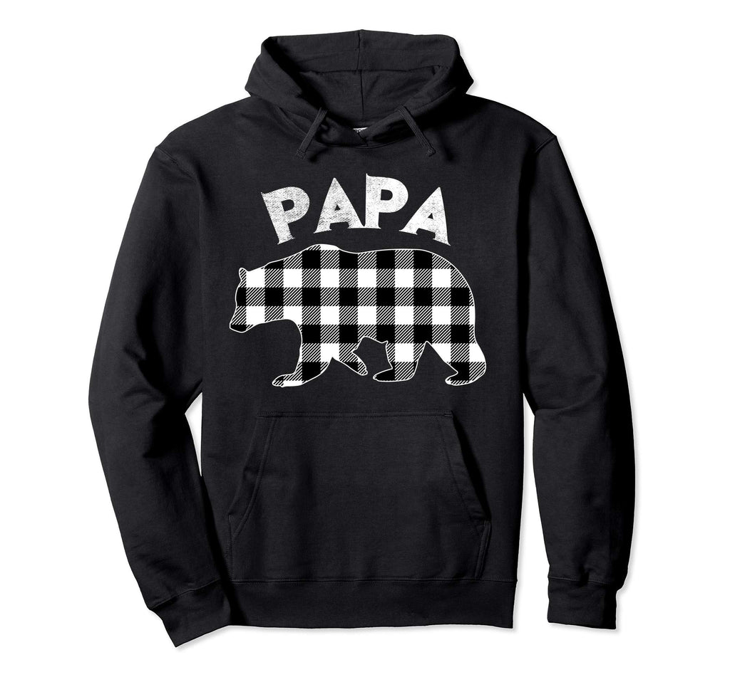 Black And White Buffalo Plaid Papa Hoodie - Minimalist Print Men Women - T-Shirt, Sweatshirt, Hoodie