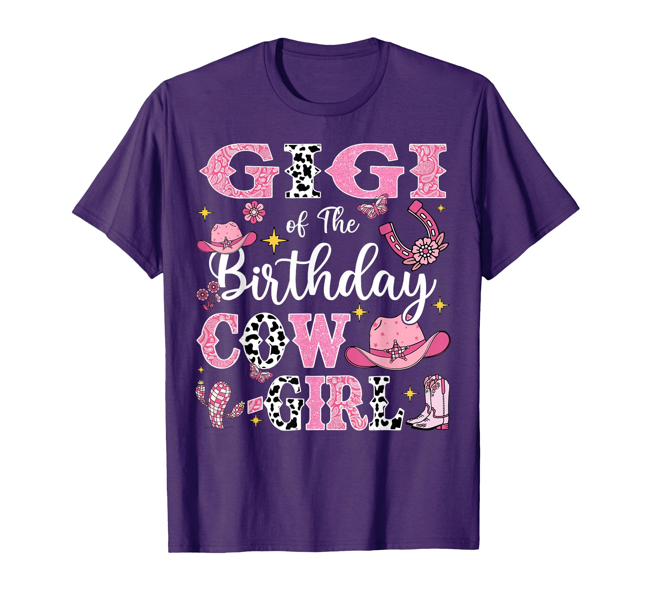 Gigi Birthday Cow Rodeo Cow Birthday T-Shirt - Minimalist Print for Adults - T-Shirt, Sweatshirt, Hoodie