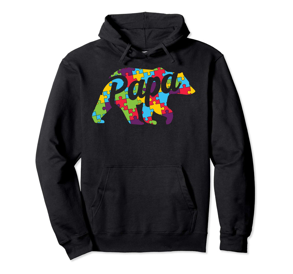Autism Papa Bear Autism Awareness Hoodie - Graphic Print Men Women - T-Shirt, Sweatshirt, Hoodie