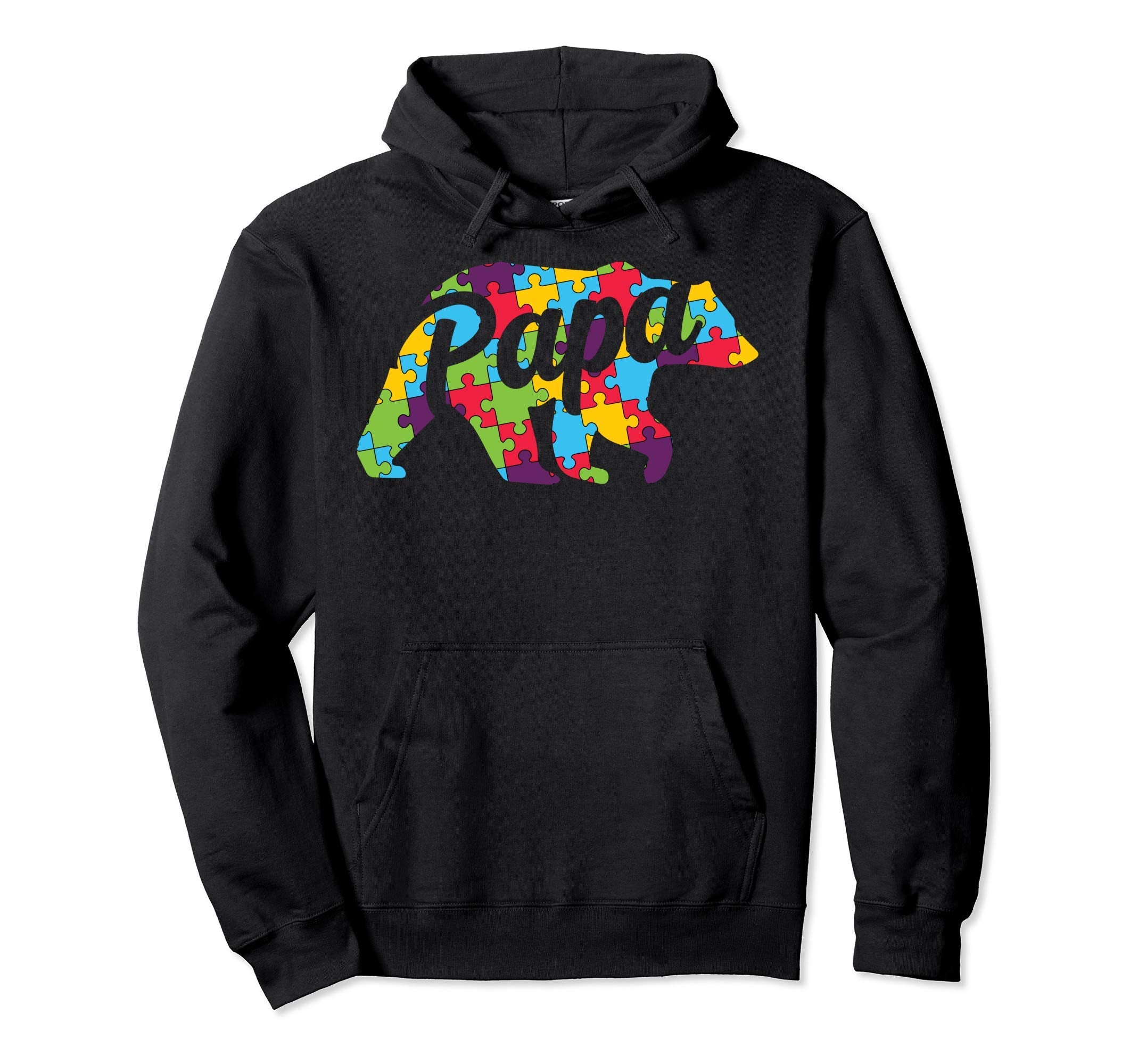 Autism Papa Bear Autism Awareness Hoodie - Graphic Print Men Women - T-Shirt, Sweatshirt, Hoodie