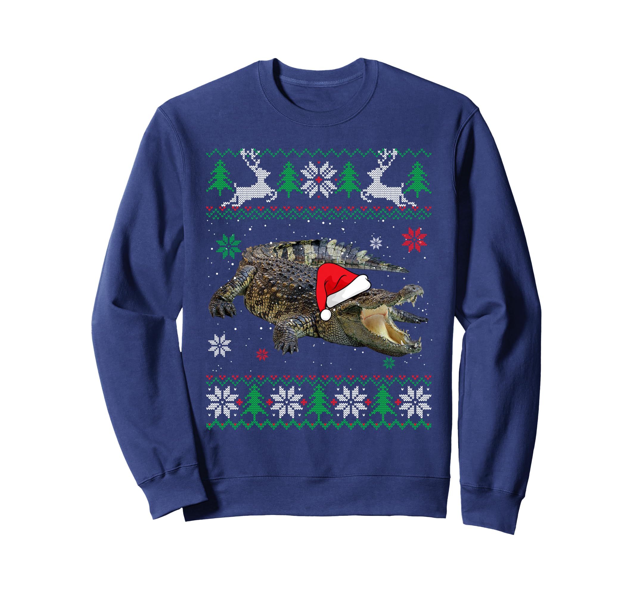 Ugly Alligator Lover Santa Hat Sweatshirt - Streetwear Style for Adults - T-Shirt, Sweatshirt, Hoodie
