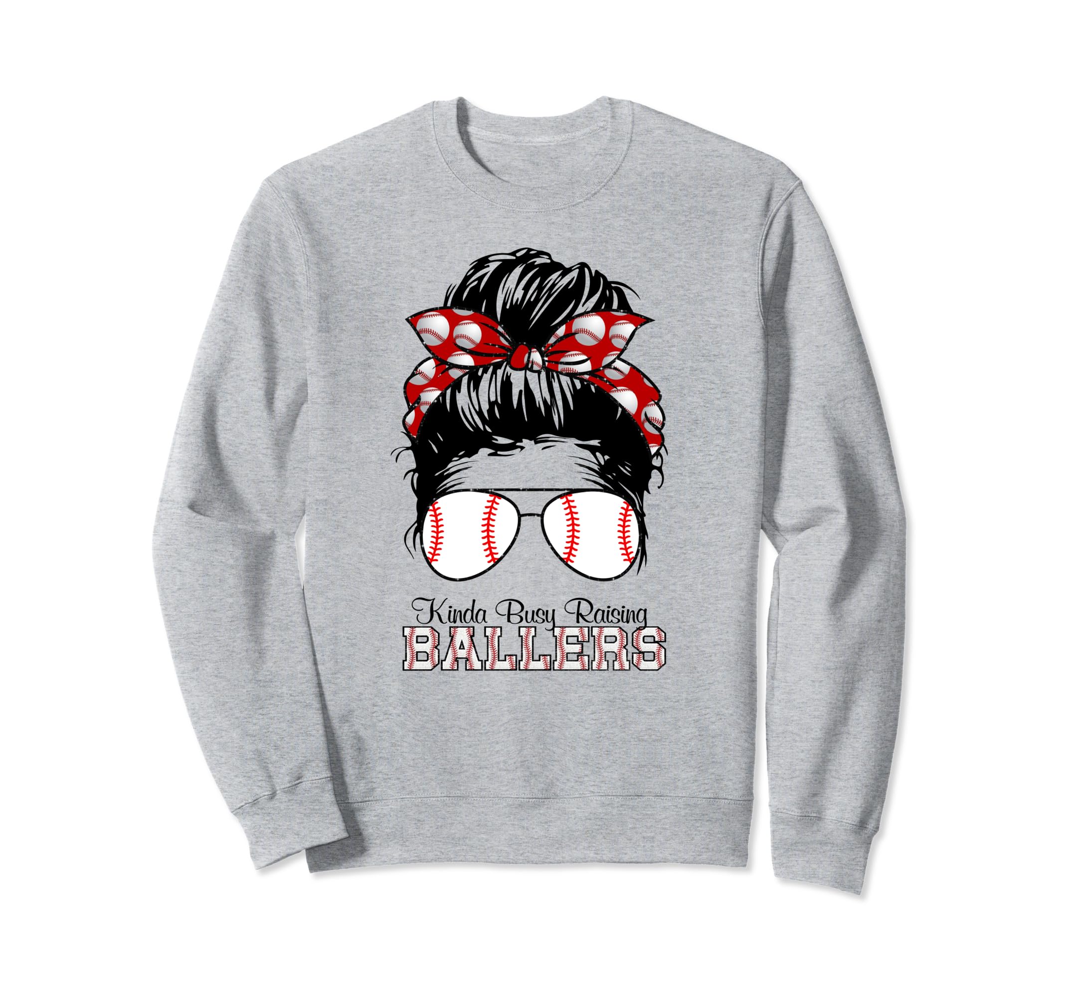 Kinda Busy Raising Ballers Messy Sweatshirt - Minimalist Print for Adults - T-Shirt, Sweatshirt, Hoodie