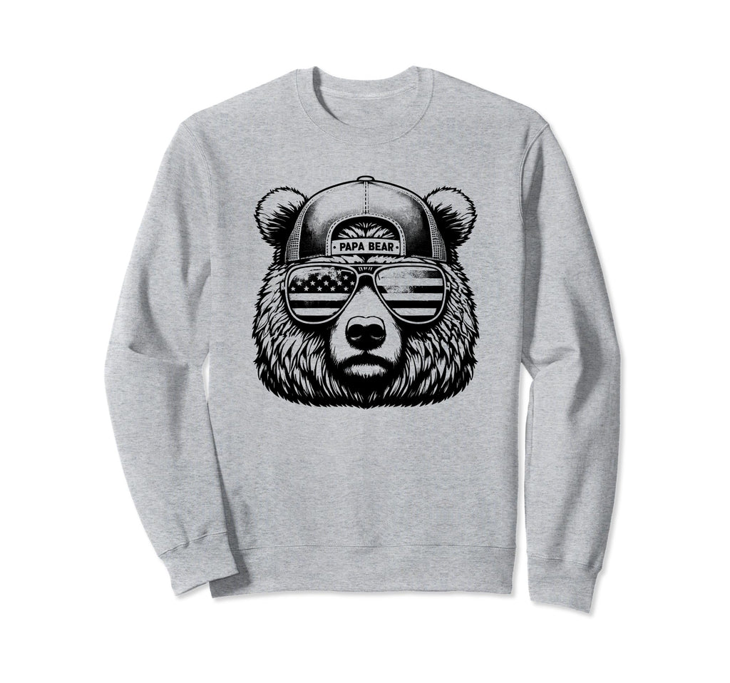 Papa Bear Face Sunglases 4Th July Sweatshirt - Trendy Graphic Men Women - T-Shirt, Sweatshirt, Hoodie