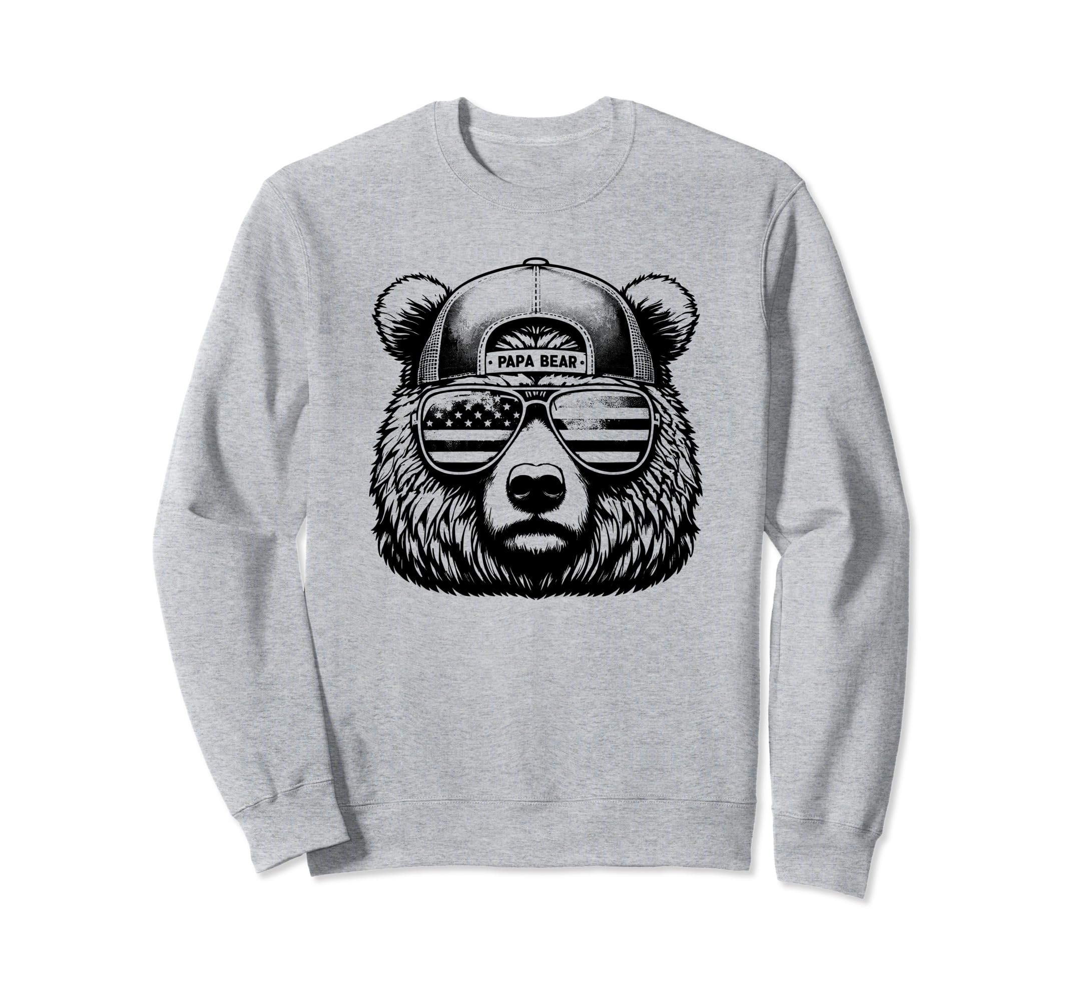 Papa Bear Face Sunglases 4Th July Sweatshirt - Trendy Graphic Men Women - T-Shirt, Sweatshirt, Hoodie