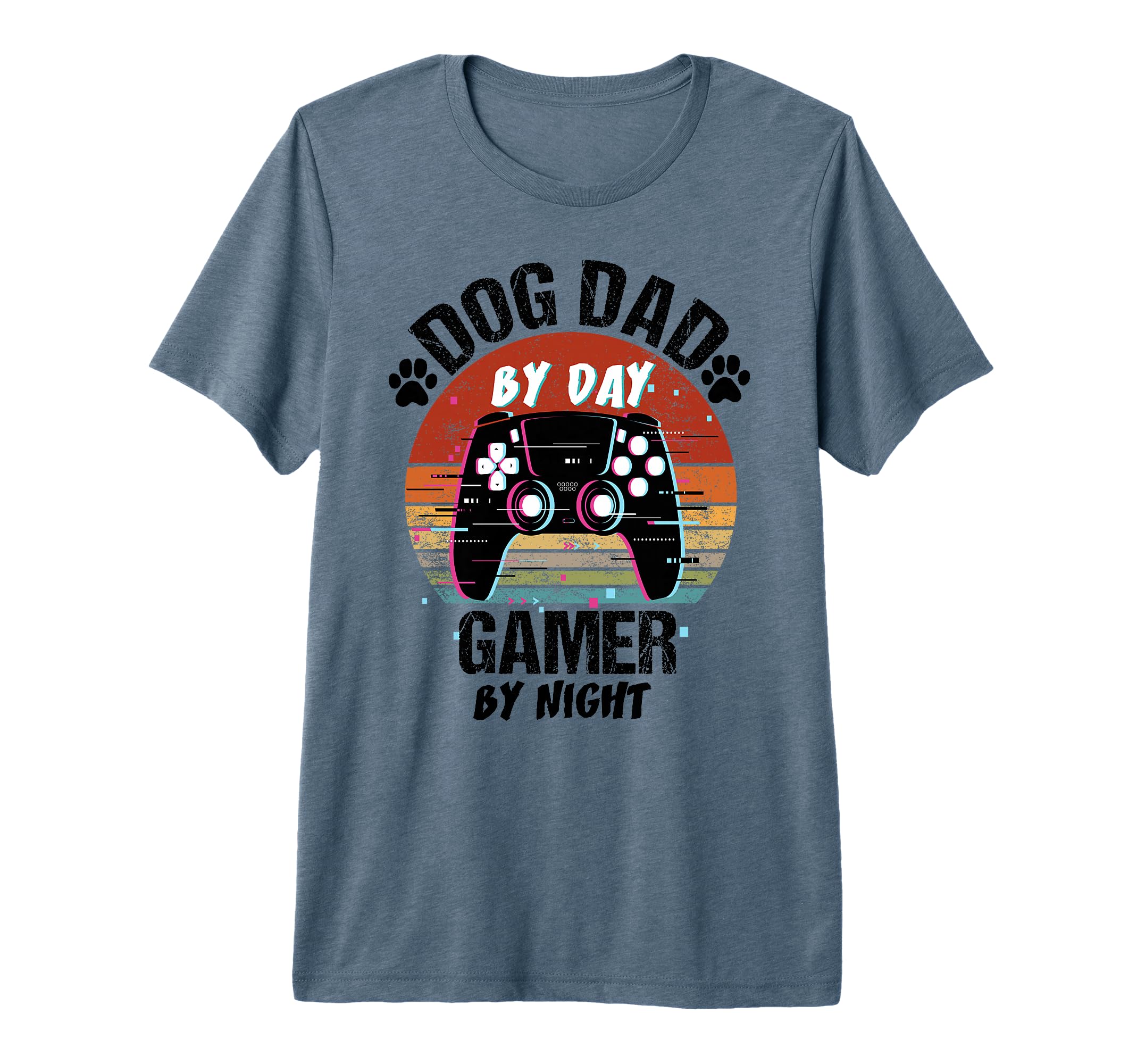 Mens Dog Dad Day Gamer Night Fathers Day T-Shirt - Graphic Print Men Women - T-Shirt, Sweatshirt, Hoodie