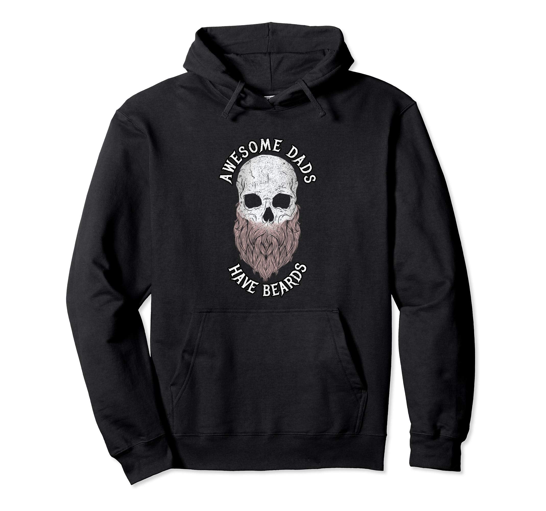 Awesome Dads Have Beards Bearded Skull Hoodie - Graphic Print for Adults - T-Shirt, Sweatshirt, Hoodie