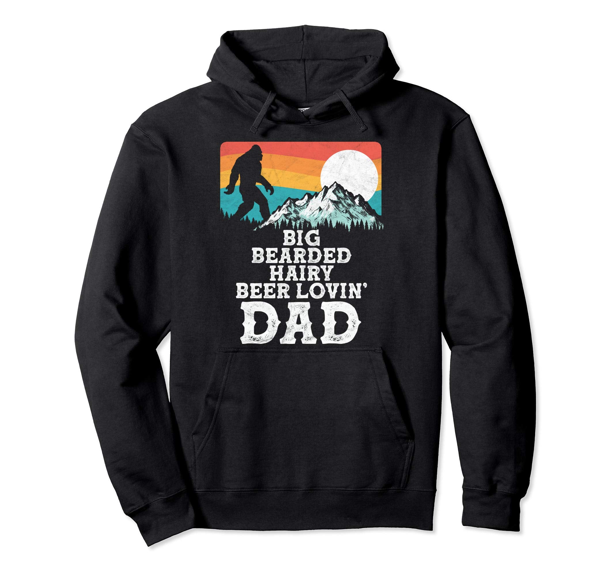 Big Bearded Hairy Beer Loving Dad Hoodie - Aesthetic Graphic Men Women - T-Shirt, Sweatshirt, Hoodie