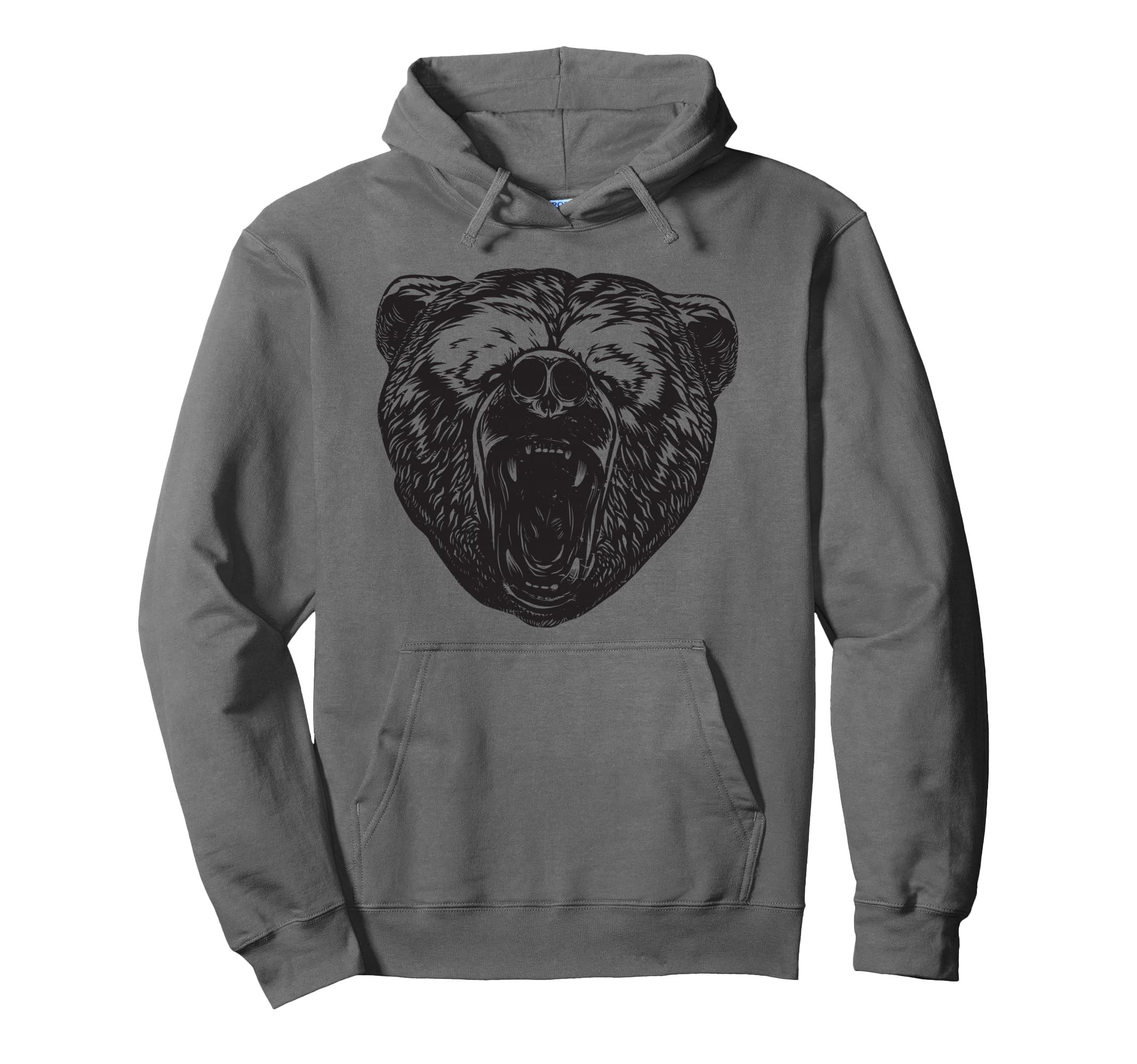 Bear Brown Head Bear Motif Bear Hoodie - Fun Novelty Design for Adults - T-Shirt, Sweatshirt, Hoodie