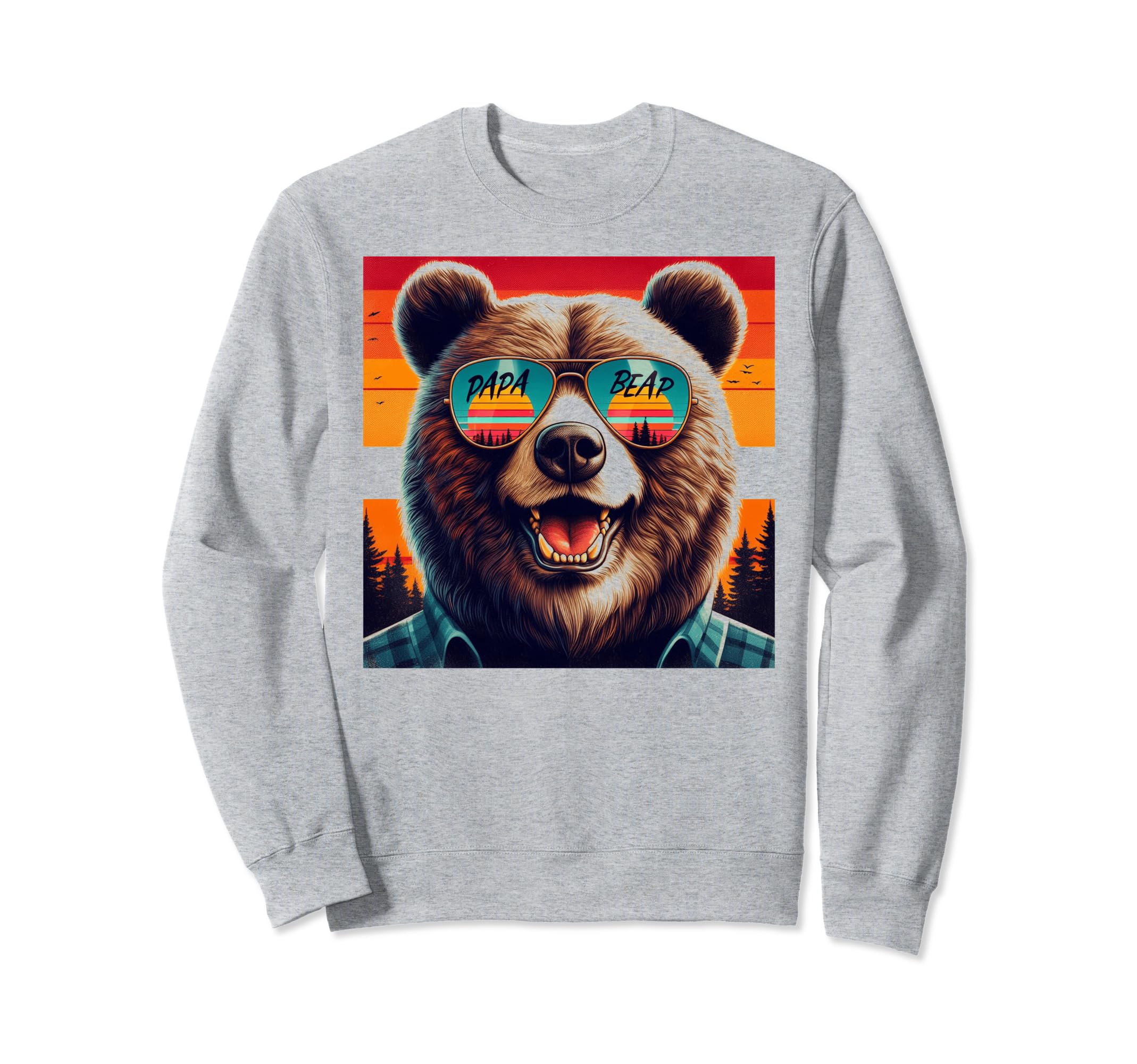 Papa Bear Sunglasses Funny Bear Sweatshirt - Minimalist Print for Adults - T-Shirt, Sweatshirt, Hoodie