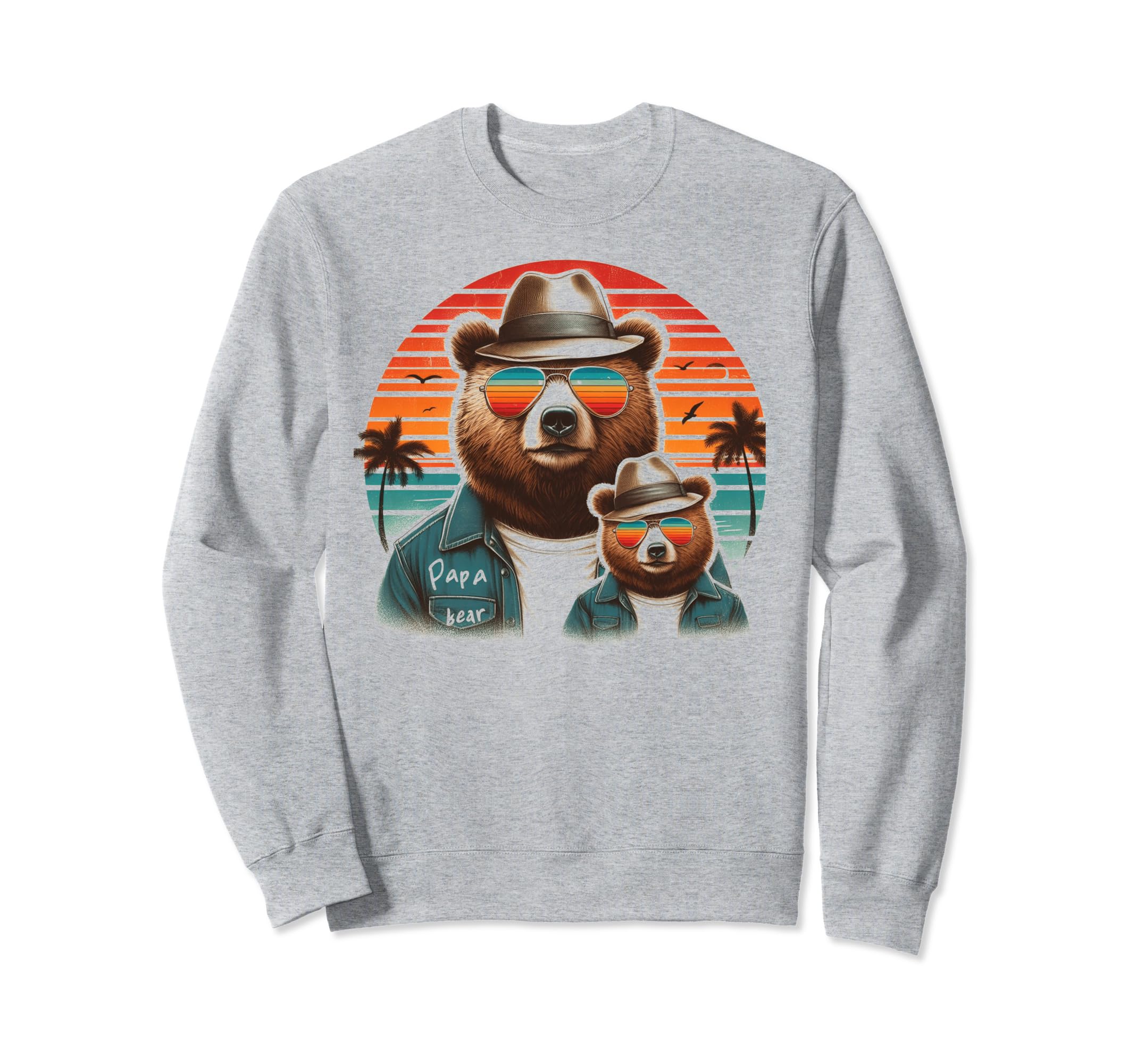 Papa Bear Sunglasses Funny Bear Sweatshirt - Custom Art Print for Adults - T-Shirt, Sweatshirt, Hoodie