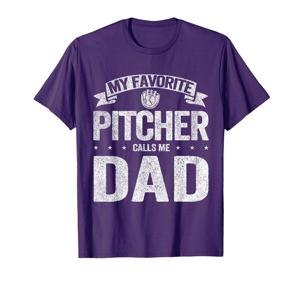 My Favorite Pitcher Calls Me Dad Fathers T-Shirt - Minimalist Print Unisex - T-Shirt, Sweatshirt, Hoodie