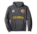 Colombia Soccer No 10 Colombian Flag Hoodie - Unique Graphic for Adults - T-Shirt, Sweatshirt, Hoodie