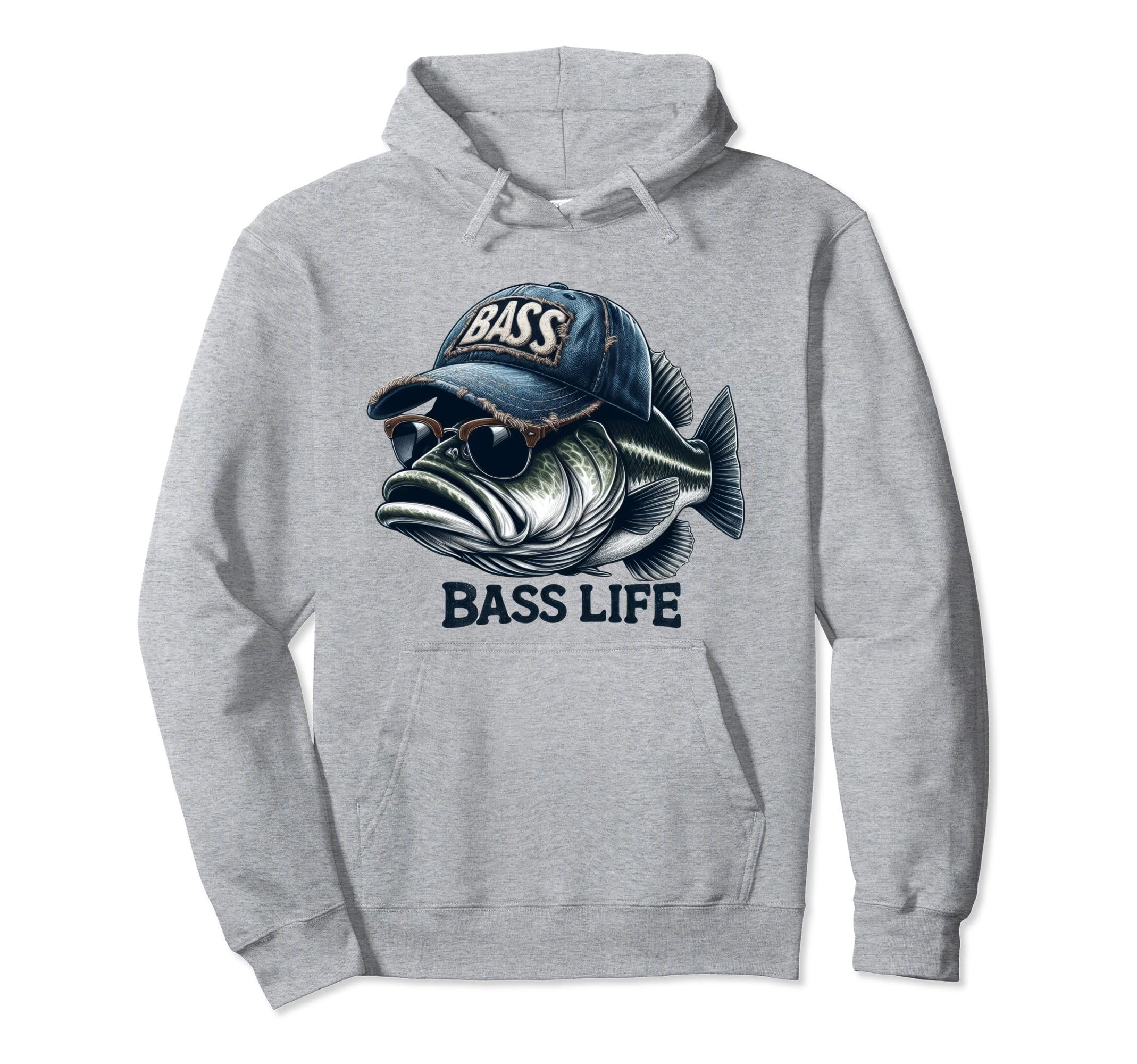 Funny Bass Fish Trucker Hat Hoodie - Casual Everyday Wear for Adults - T-Shirt, Sweatshirt, Hoodie