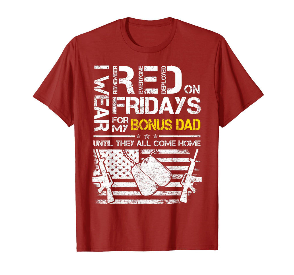 Wear Red Friday My Bonus Dad Military T-Shirt - Minimalist Print Men Women - T-Shirt, Sweatshirt, Hoodie