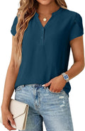 Womens Dressy Casual Henley Tops Summer V Neck - Adult & Kids T-Shirts, Sweatshirts & Hoodies apparel design preview 1