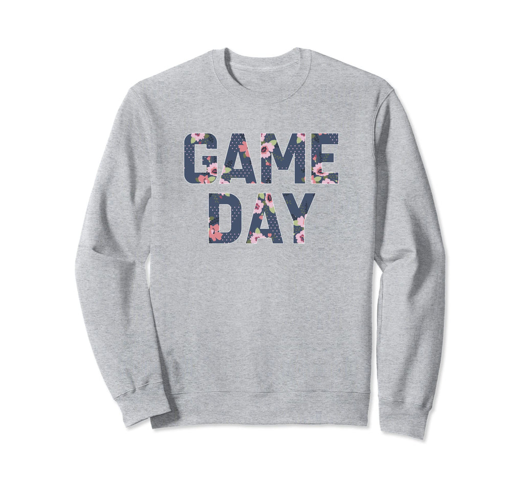 Game Day Spirit Blue Floral Sports Sweatshirt - Graphic Print Men Women - T-Shirt, Sweatshirt, Hoodie