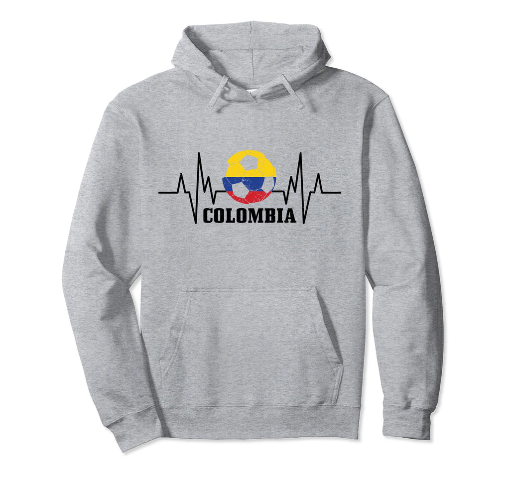 Colombia Heartbeat Colombian Flag Fan Hoodie - Graphic Print for Adults - T-Shirt, Sweatshirt, Hoodie