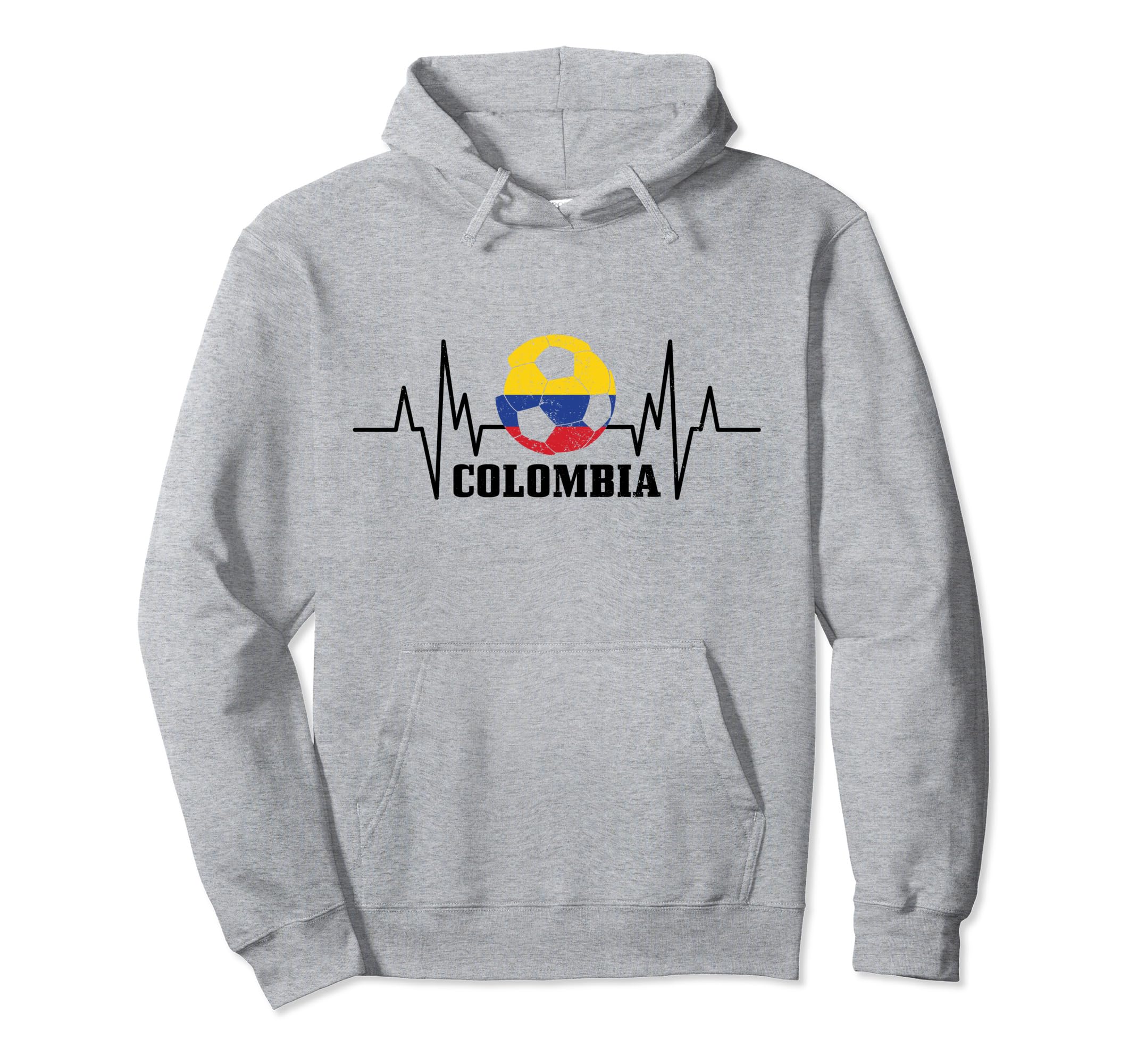 Colombia Heartbeat Colombian Flag Fan Hoodie - Graphic Print for Adults - T-Shirt, Sweatshirt, Hoodie