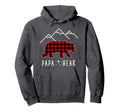 Mama Bear Gift Buffalo Plaid Papa Bear Hoodie - Minimalist Print for Adults - T-Shirt, Sweatshirt, Hoodie