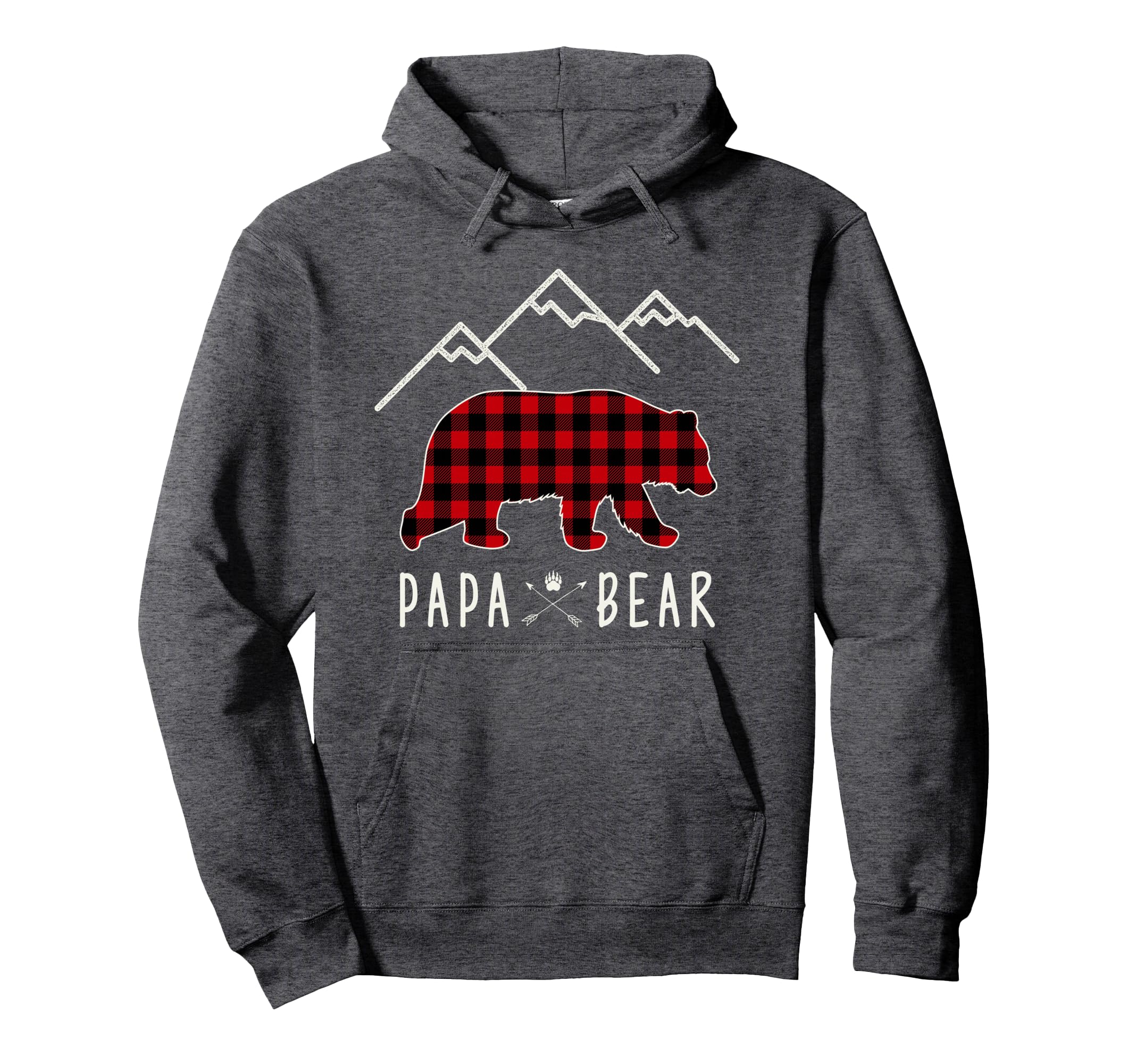 Mama Bear Gift Buffalo Plaid Papa Bear Hoodie - Minimalist Print for Adults - T-Shirt, Sweatshirt, Hoodie
