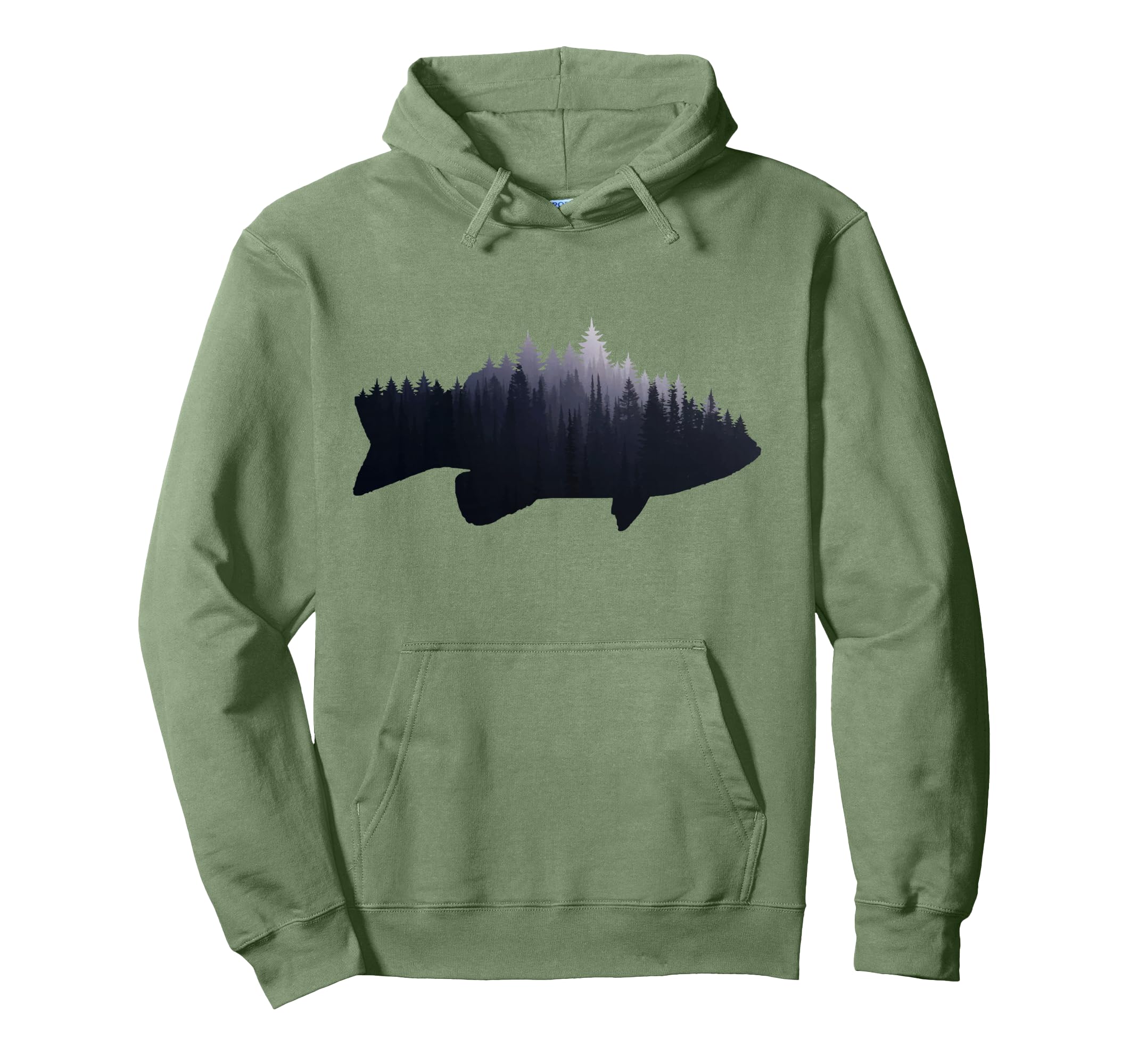 Fishing Largemouth Bass Bass Forest Hoodie - Fun Novelty Design Unisex - T-Shirt, Sweatshirt, Hoodie