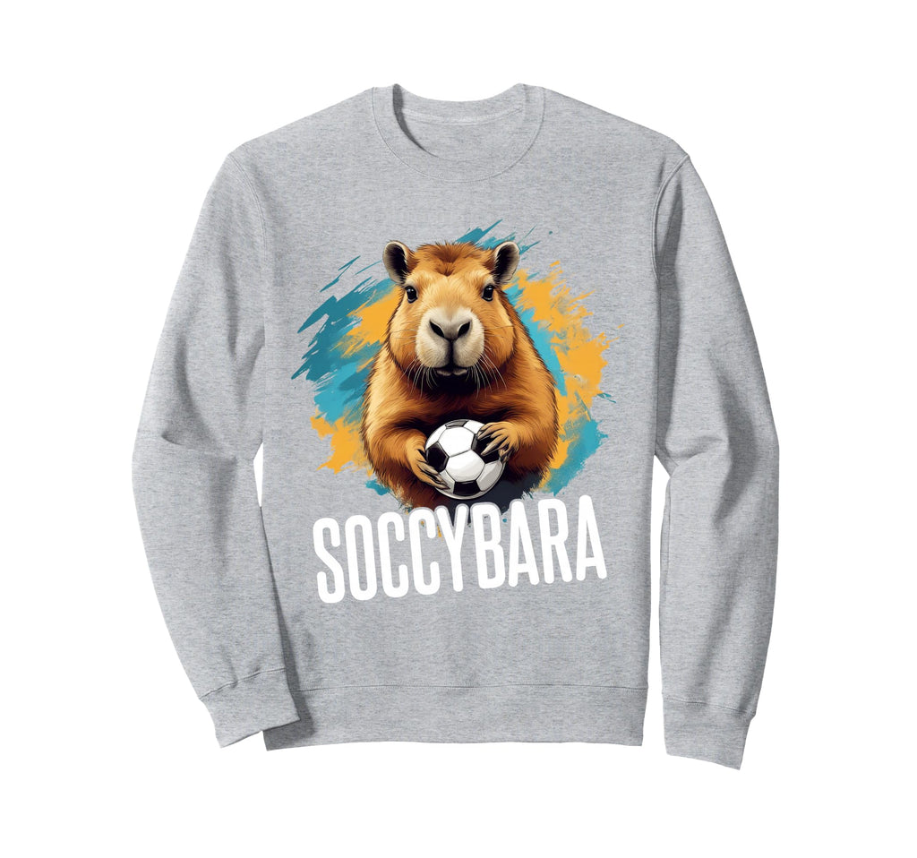 Soccybara Delight Capybara Football Sweatshirt - Graphic Print Unisex - T-Shirt, Sweatshirt, Hoodie