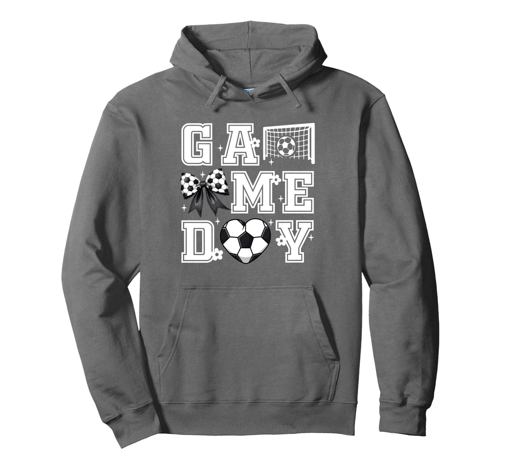 Soccer Game Day Coquette Bow Funny Soccer Hoodie - Graphic Print Unisex - T-Shirt, Sweatshirt, Hoodie