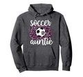 Soccer Auntie Proud Aunt Soccer Player Hoodie - Minimalist Print Men Women - T-Shirt, Sweatshirt, Hoodie