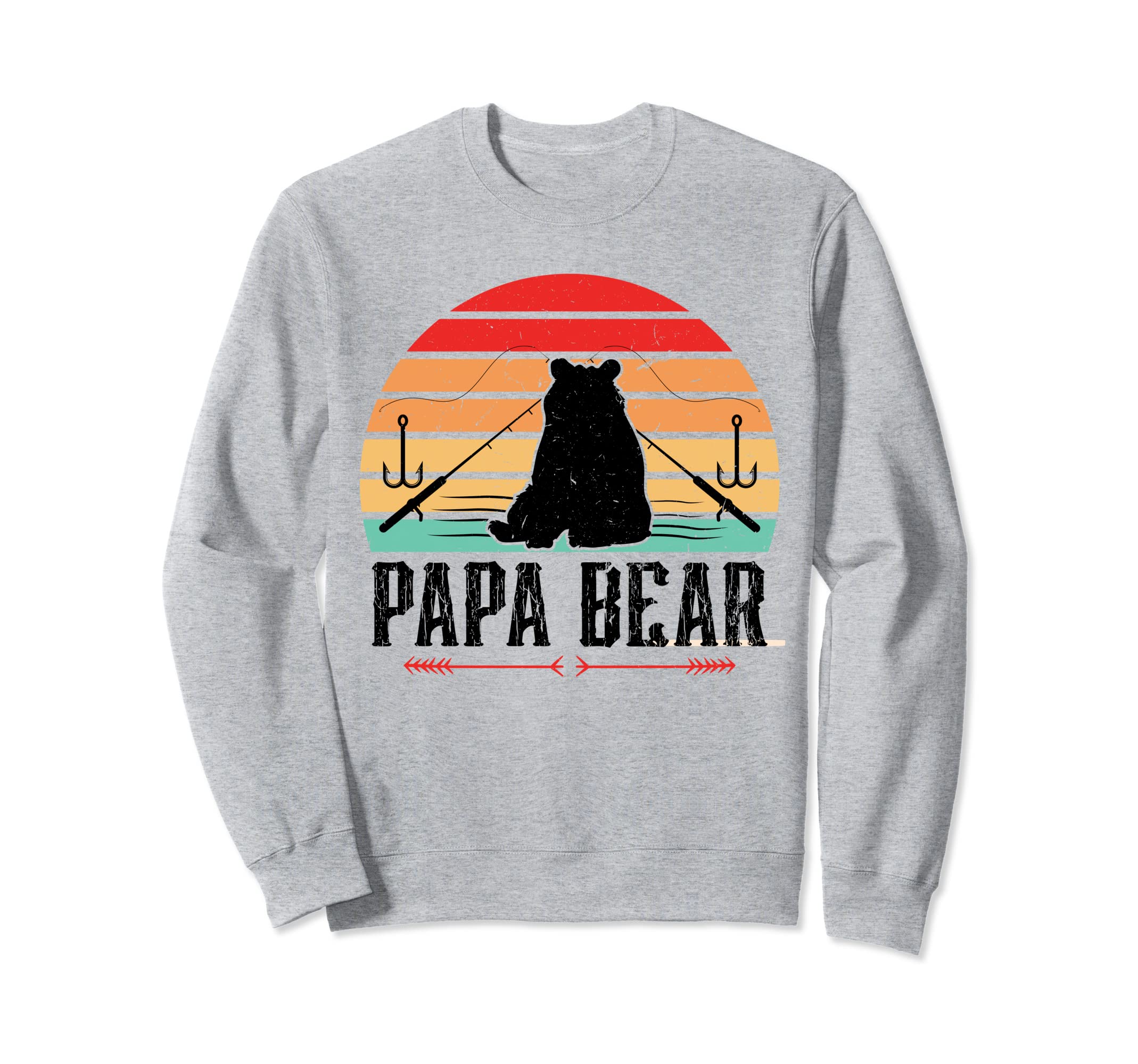 Papa Bear Dad Bear Fishing Sweatshirt - Unique Graphic for Adults - T-Shirt, Sweatshirt, Hoodie