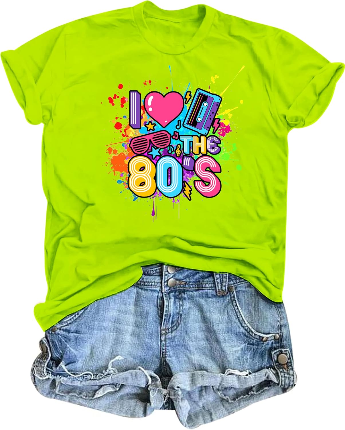 80s for Women I Love The Themed Disco Music Top 1980s - Adult & Kids T-Shirts, Sweatshirts & Hoodies apparel design preview 1